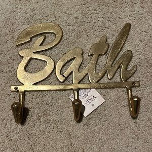 Handcrafted in India Gold Bath towel holder